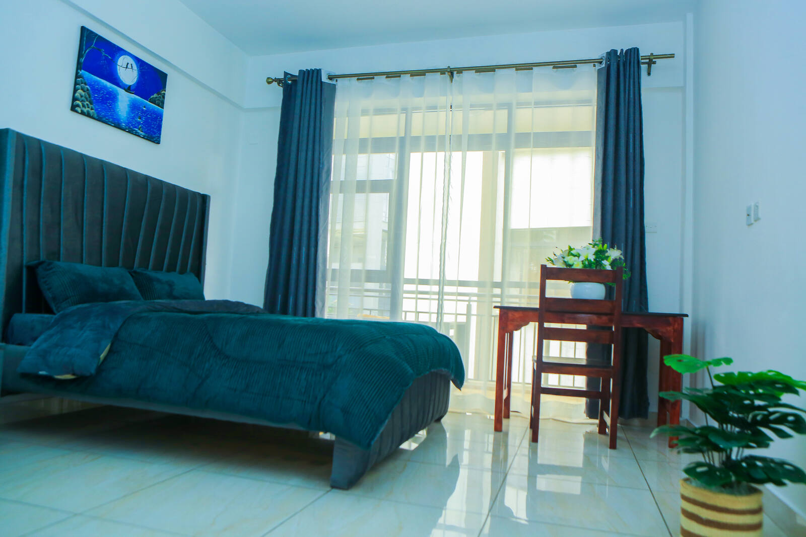 Styled en-suite bedroom in a managed Hynvest residence, Westlands, Nairobi