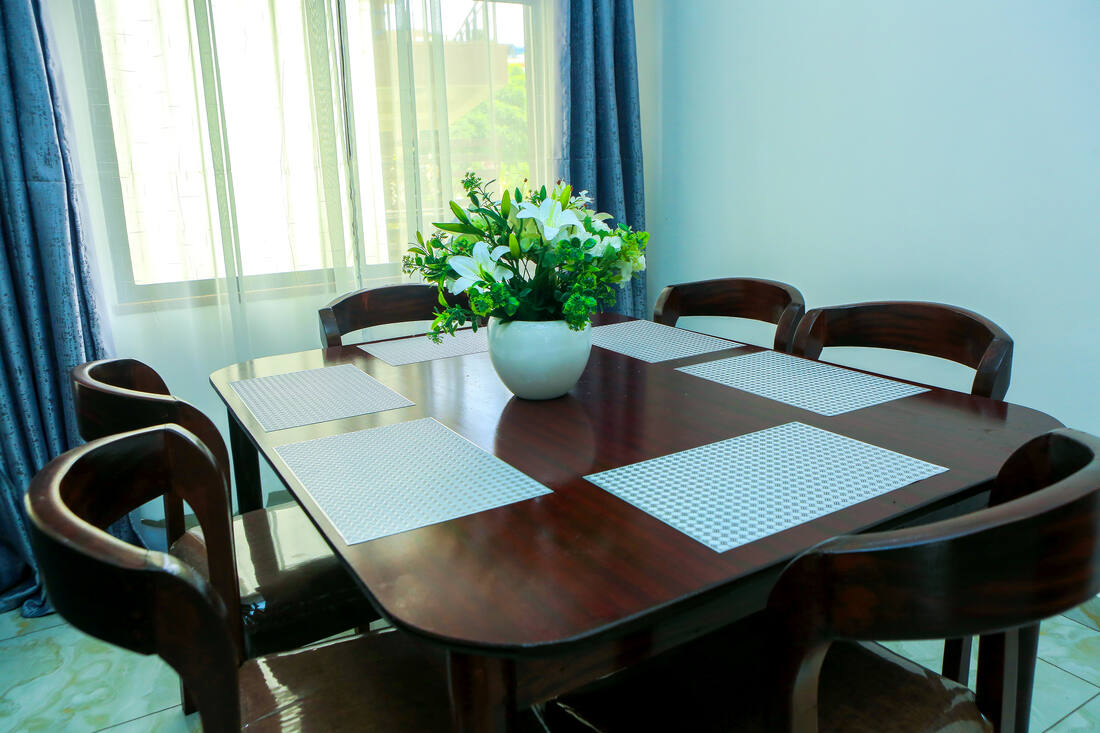 Dining area set for guests, Westlands, Nairobi